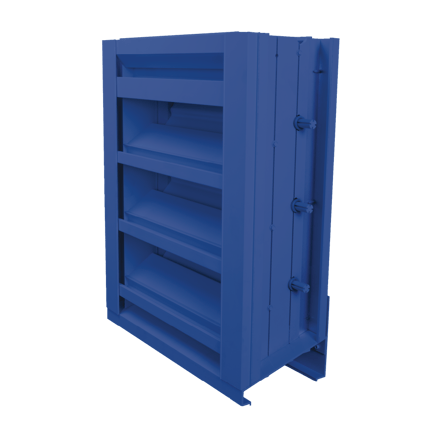 Adjustable louvers provide control over airflow at the ventilation point